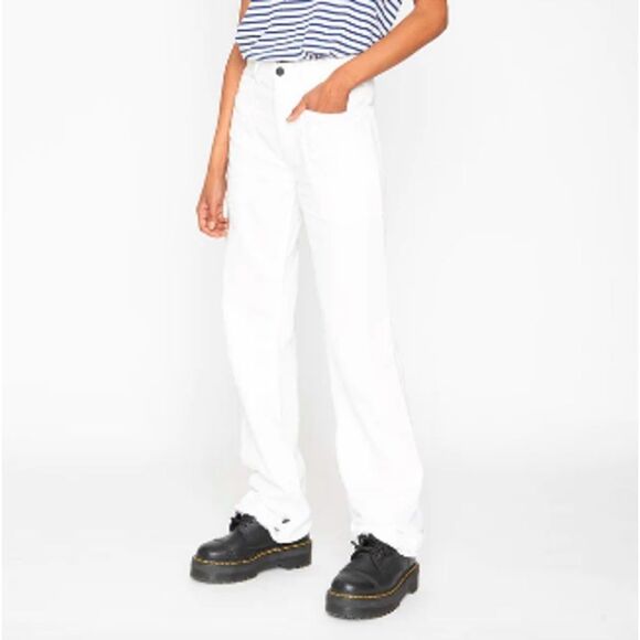 Free People Sandrine Rose Wide Leg Jeans In Dust White - Picture 6 of 6